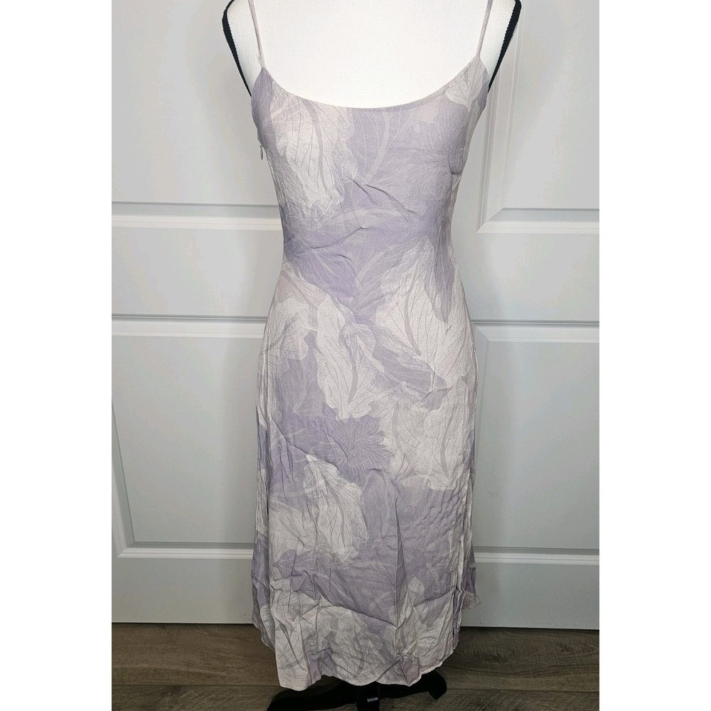 Wilfred Aritzia Strappy Lavender Dress Midi Leaf Floral Size 0 Tropical Chic